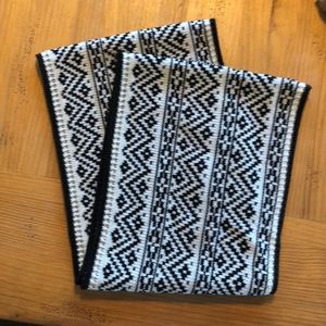 Black and white reversible infinity scarf